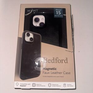 Bedford Magnetic Faux Leather Case- IPhone 15